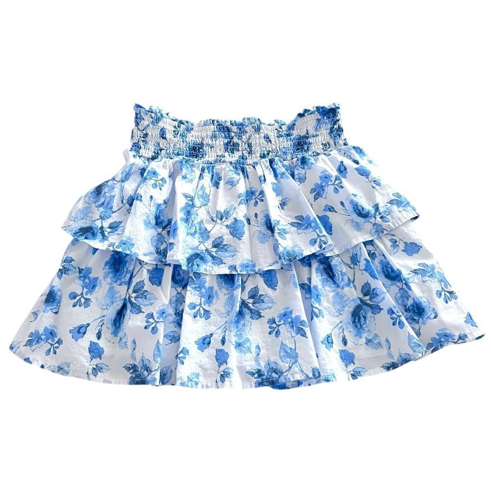 Art Class Floral Ruffle Tiered Mini Skirt